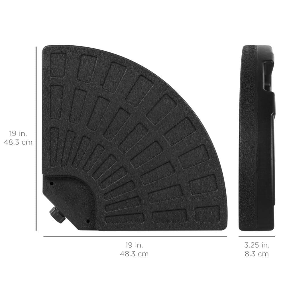 Black 4-Piece High-Density Plastic Cantilever Umbrella Base