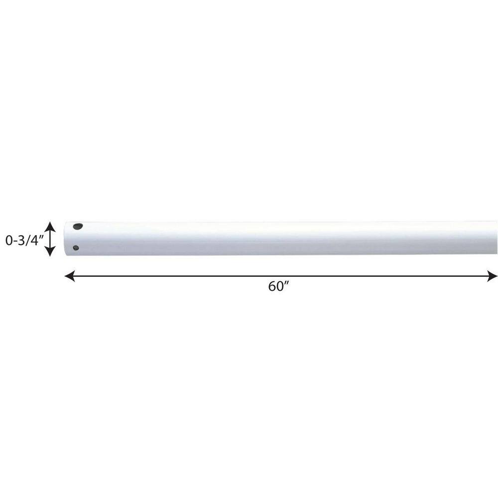 White 60-Inch Steel Ceiling Fan Downrod