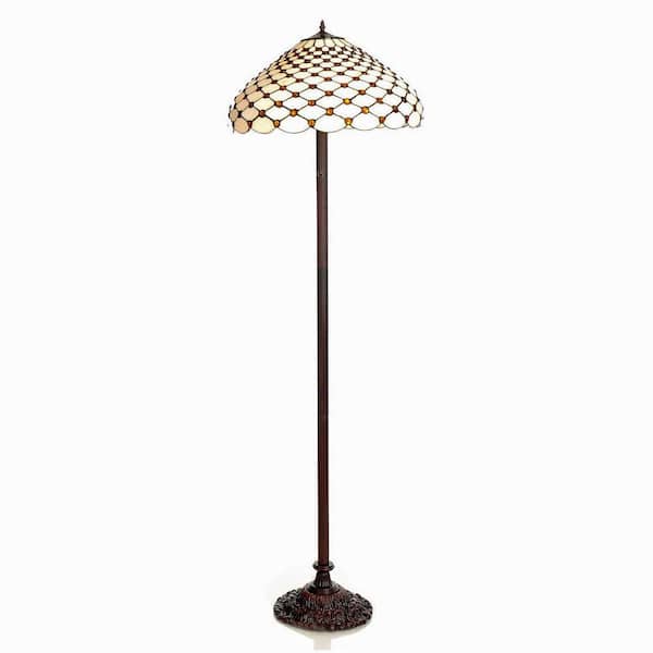 Warehouse of Tiffany 60 in. Jeweled Brown Floor Lamp