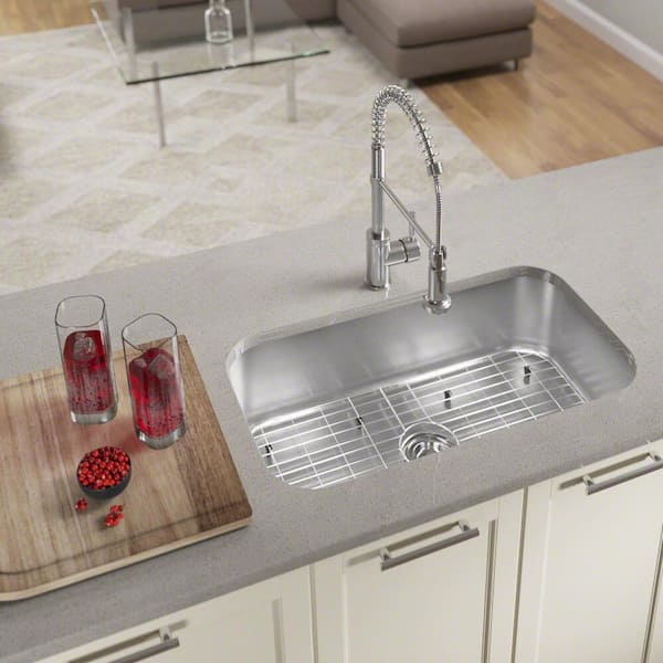MR Direct Undermount Stainless Steel 32 in. Single Bowl Kitchen Sink with Additional Accessories