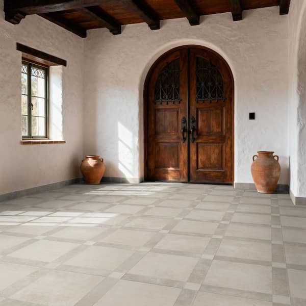 Villa Bianca 17 in. x 17 in. Matte Porcelain Checkerboard Look Floor and Wall Tile (14.8 sq. ft./Case)