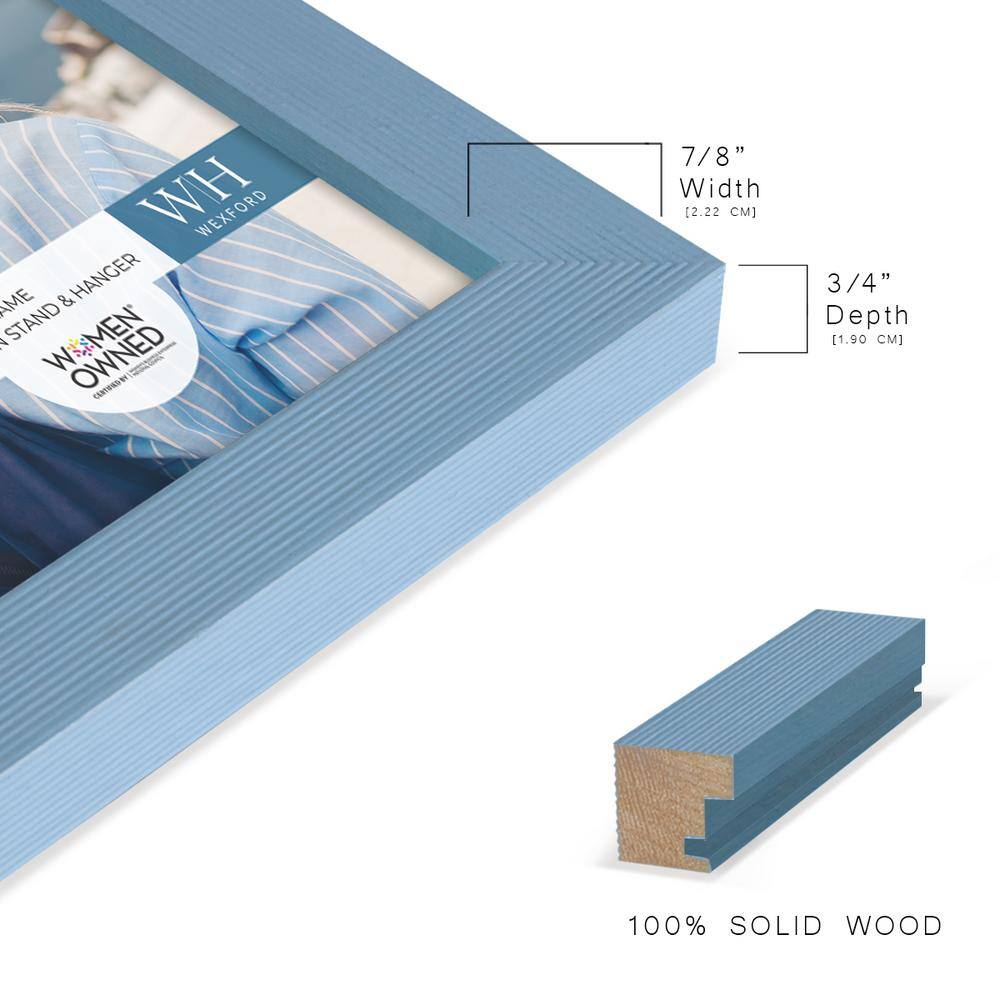Set of 2 Blue 11x14 Wooden Picture Frames
