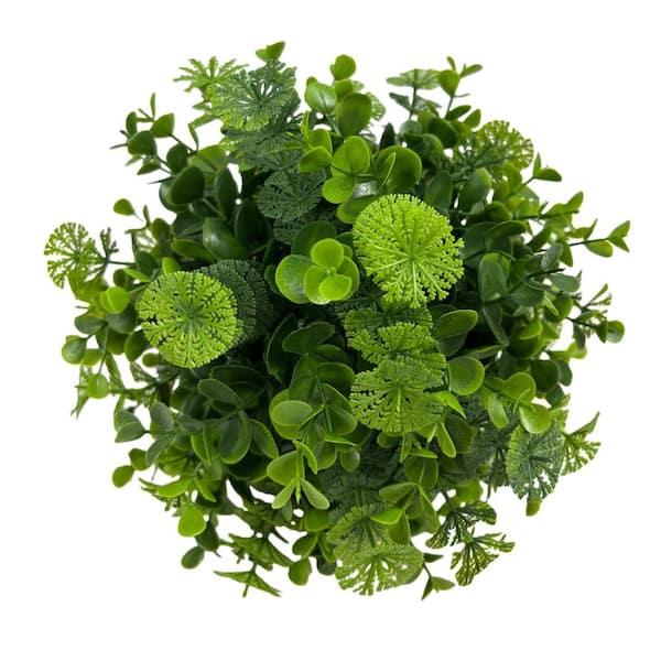 0.6 ft. Artificial Boxwood Tree Ball, No Pot Included, Faux Topiary Sphere for Planters, Porch, Garden and Home Decor