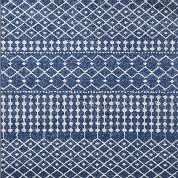 Grid Navy/Cream 3 ft. W x 5 ft. Geometric Area Rug RG1158-3X5NC - The ...