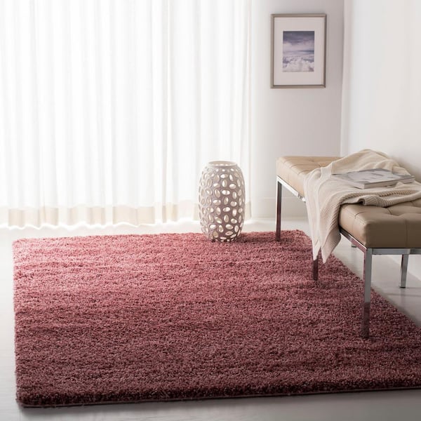 California Shag Rose Doormat 3 ft. x 5 ft. Solid Area Rug