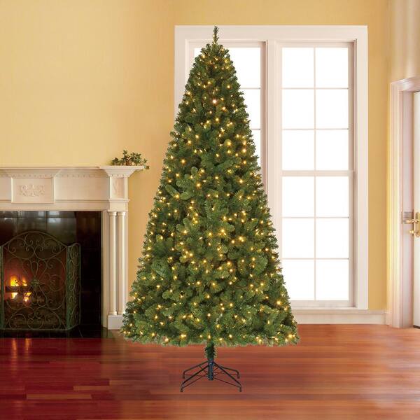Home Accents Holiday 9 ft. Pre-Lit LED Wesley Spruce Artificial