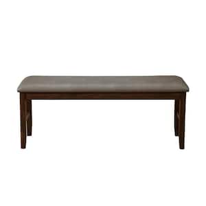 Emery Walnut 48.5 in. W Bedroom Bench with Cushioned, Solid Wood