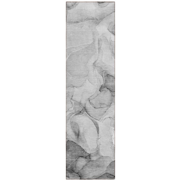 Addison Rugs Chantille ACN504 Gray 2 ft. 3 in. x 7 ft. 6 in. Machine Washable Indoor/Outdoor Geometric Runner Rug