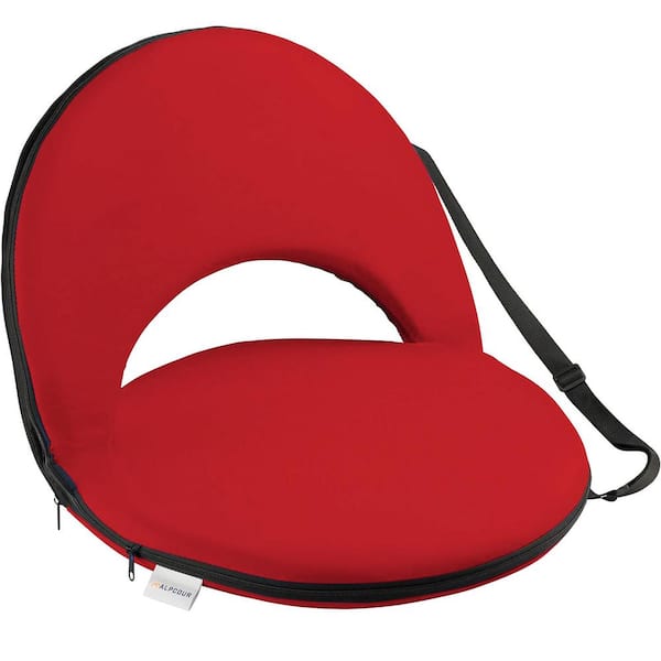 Reclining Stadium Seat Wide Bleacher Chair w/ Back Support, Cushion and Back Pocket - 21 in. Wide Red