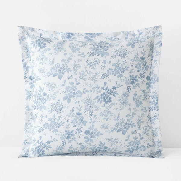 Legends Hotel Whisper Fleur Wrinkle-Free Sateen Blue Mist Euro Sham