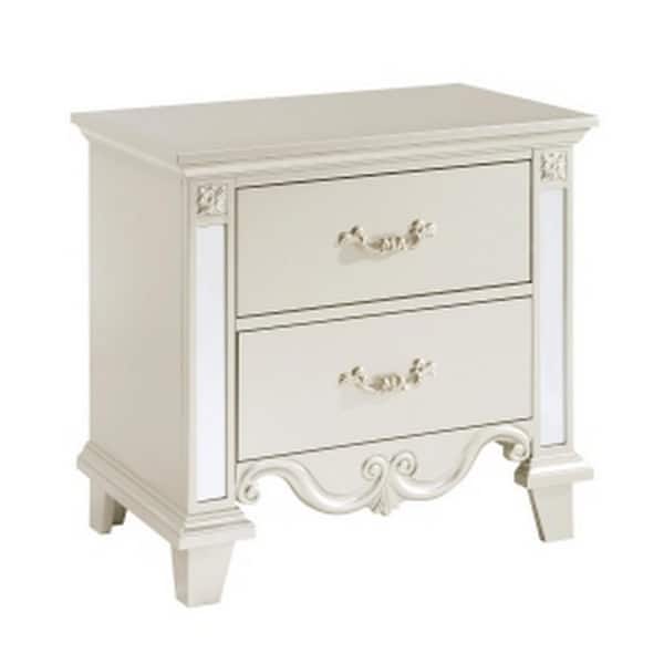 Benjara Xeni Gold 2 Drawer 18 in. W Nightstand