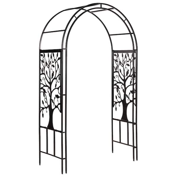 83 in. x 46 in. Metal Arched Tree of Life Arbor
