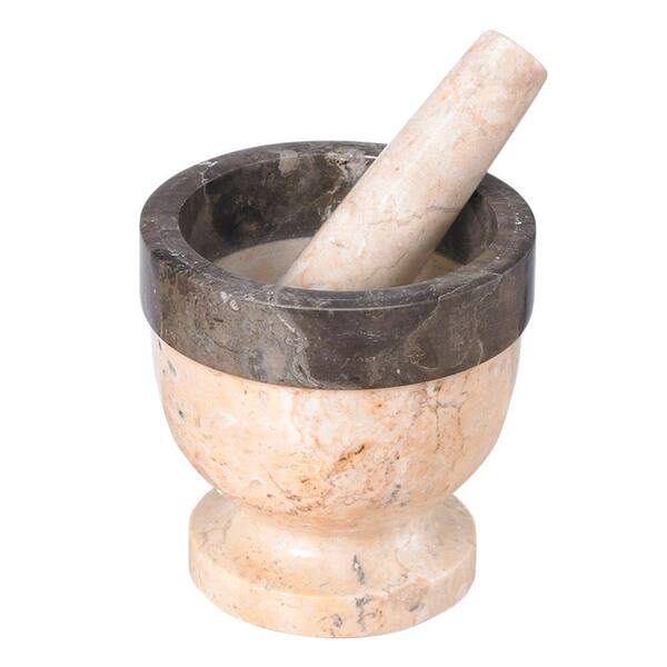 Creative Home Champagne and Charcoal Mortar & Pestles