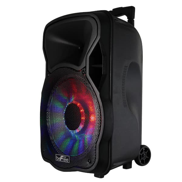 BEFREE SOUND 12 in. 2500-Watt Bluetooth Rechargeable Portable Party PA Speaker with Illuminating Lights