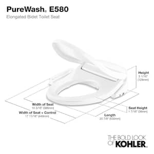 Pure Wash E580 Elongated Electric Bidet Seat in White