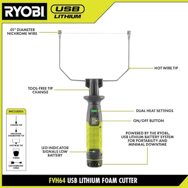 USB Lithium Hot Wire Foam Cutter Kit with 2.0 Ah Lithium-ion Rechargeable Battery