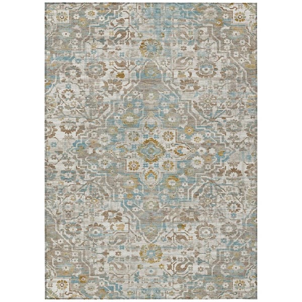 Chantille Machine Washable Indoor/Outdoor Abstract ACN2782 Ivory 10 ft. x 14 ft. Area Rug
