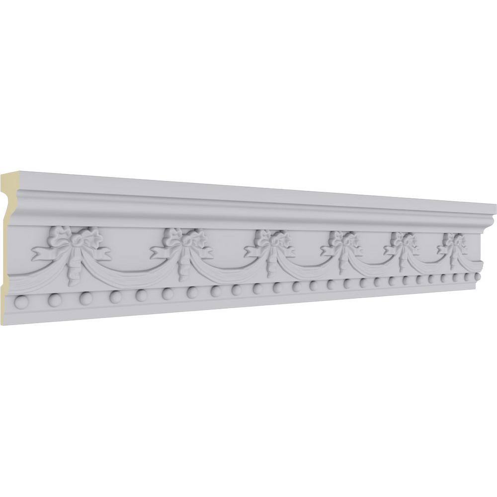 Primed White Geometric Polyurethane Crown Moulding Sample