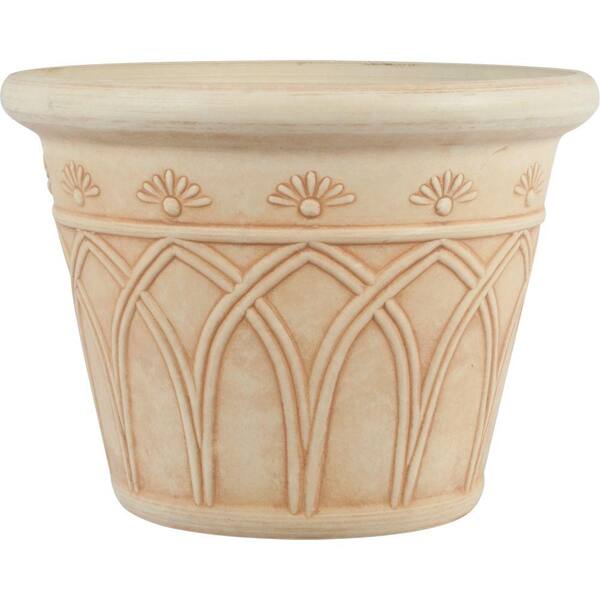 Pride Garden Products 16 in. Dia Arch Ivory Plastic Planter