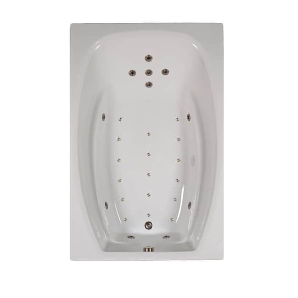 Comfortflo 72 in. Acrylic Rectangular Drop-in Combination Bathtub in White