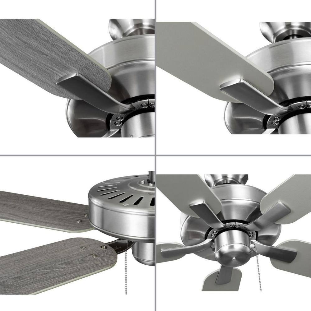 AirPro 52" Brushed Nickel Ceiling Fan with Reversible Blades