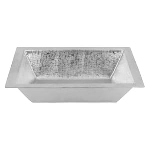 Terra Firma 17 in . Undermount Rectangle Bathroom Sink in Gray Nickel Plated Copper