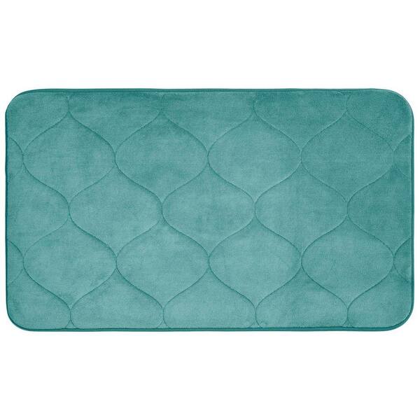 BounceComfort Palace Marine Blue 20 in. x 34 in. Memory Foam Bath Mat