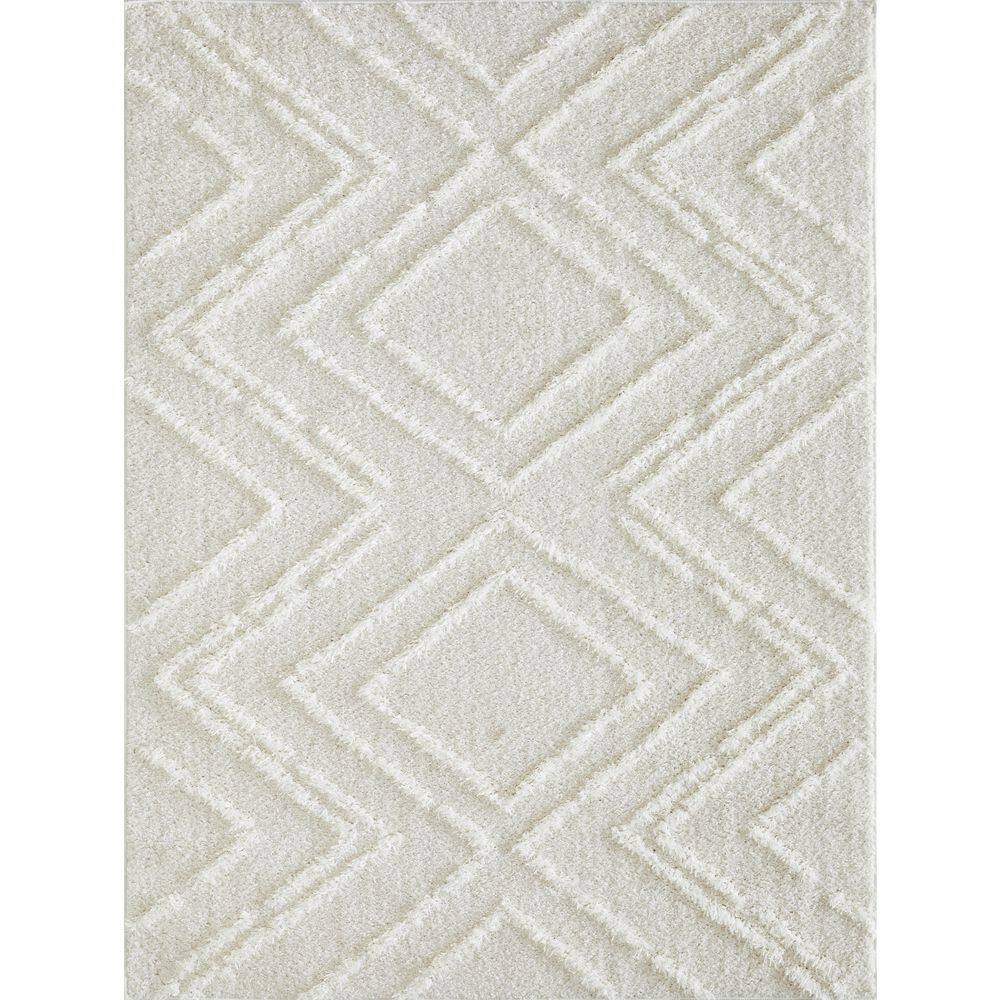 Vemoa Armeley Cream 7 ft. 10 in. x 9 ft. 10 in. Geometric Polyester Area Rug price history on PriceWatchPro
