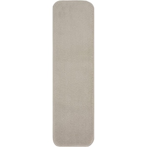 Trendy Smoke White 8-1/2 in. x 30 in. Indoor Carpet Stair Treads Slip Resistant Backing (Set of 3)