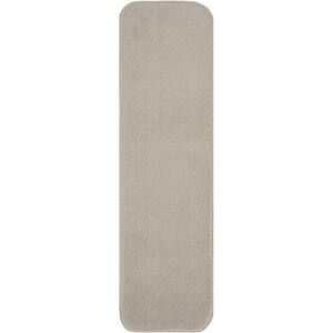 Trendy Smoke White 8-1/2 in. x 30 in. Indoor Carpet Stair Treads Slip Resistant Backing (Set of 13)