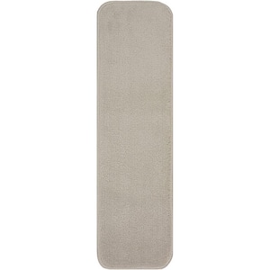 Trendy Collection Smoke White 8-1/2 in. x 30 in. Indoor Carpet Stair Treads Slip Resistant Backing (1-Piece)