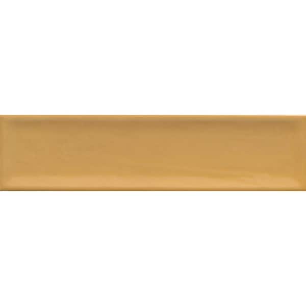 EMSER TILE Raku Mustard 3 in. x 12 in. Glossy Ceramic Wall Tile (6.3 sq. ft./Case)