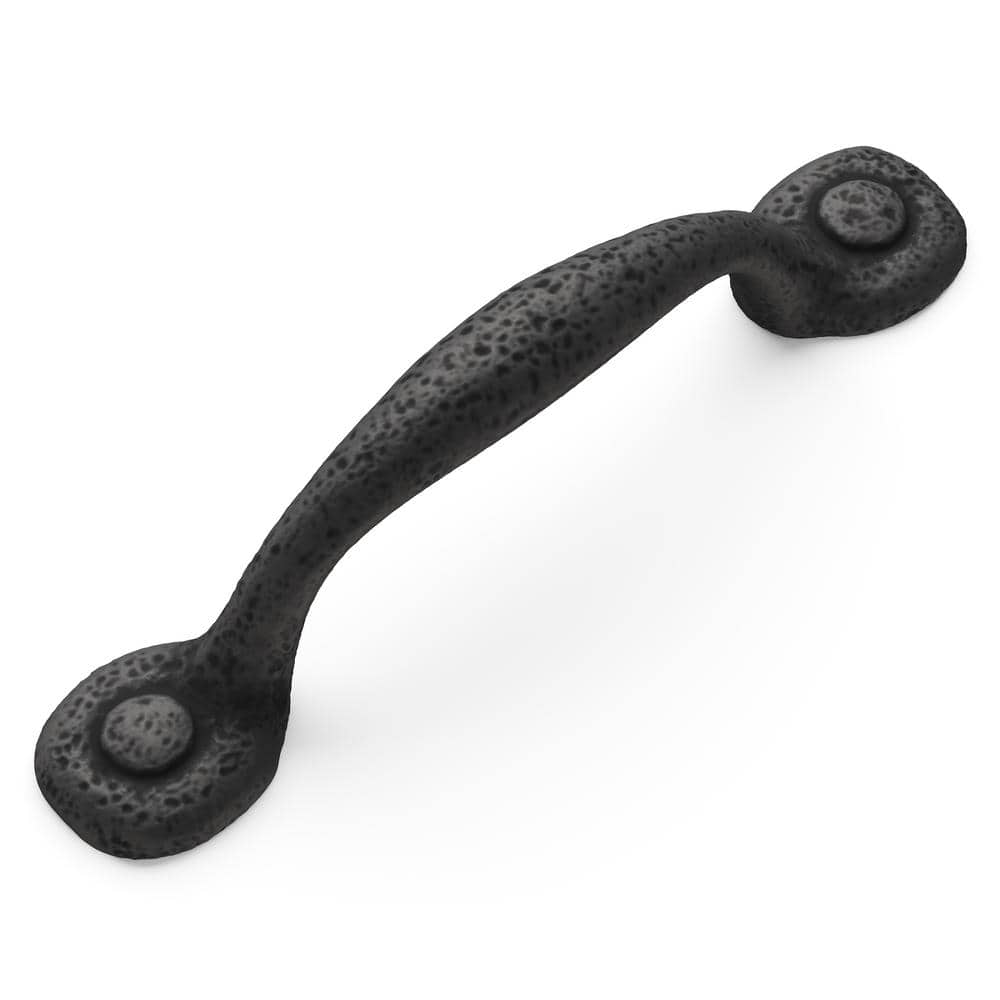 Refined Black Iron Rustic Cabinet Pulls with Mounting Hardware