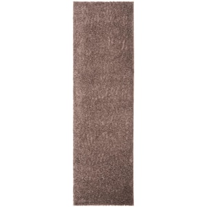 August Shag Taupe 2 ft. x 10 ft. Solid Runner Rug