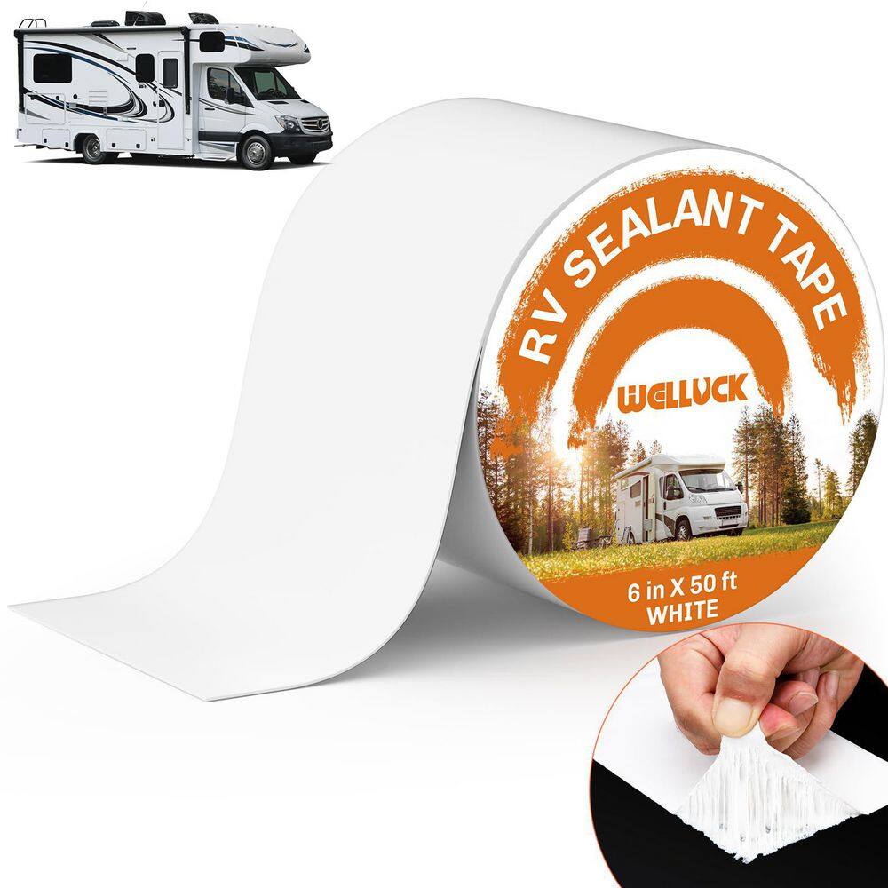 6 in. x 50 ft. Roof Tape for Roof Repair Camper Trailer Boat Sealing Leak Repair, UV and Waterproof, White (1-Pack) price history on PriceWatchPro