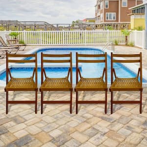 Outdoor Wooden Furniture Slatted Special Activity Chair, Foldable in Teak (4-Pack)