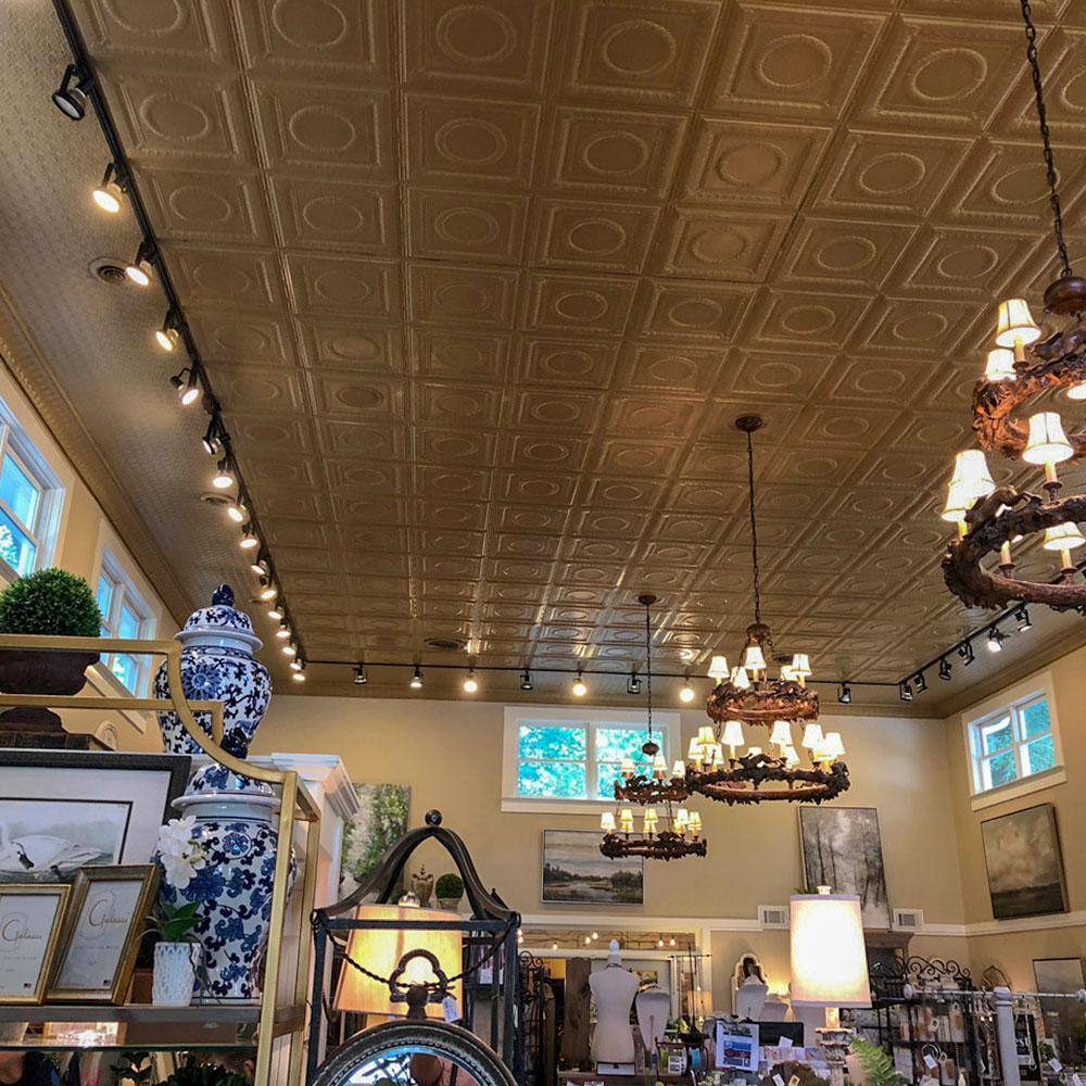Eggshell White Decorative Tin Ceiling Tile 2 ft. x 2 ft.