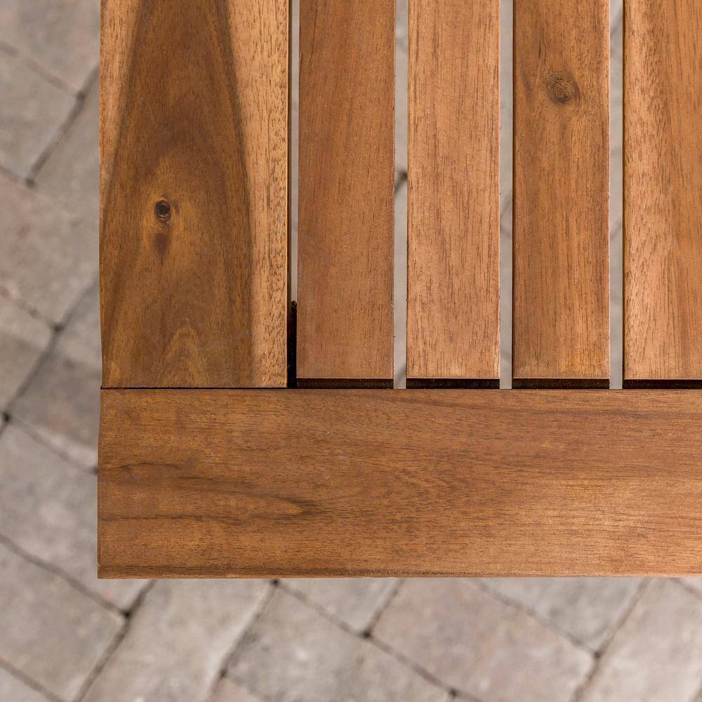 Brown Curved Acacia Wood Patio Dining Set for 4