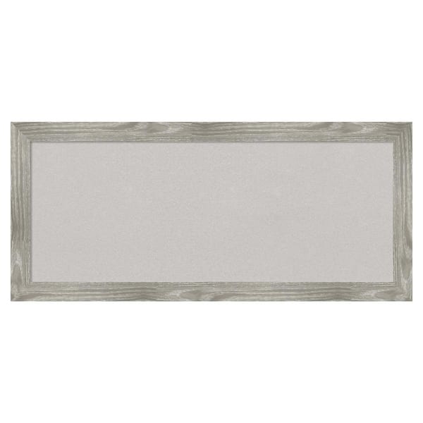 Amanti Art Dove Greywash Square Framed Grey Corkboard 33 in. x 15 in Bulletin Board Memo Board