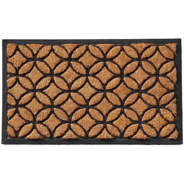 Multi-Colored 36 in. x 24 in. Coir;Rubber Outdoor Door Mat