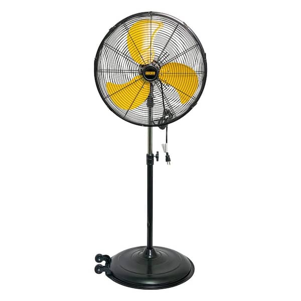 20 in. 3-Speeds Heavy Duty High Velocity Pedestal Fan with Powerful, Adjustable Height, 80° Oscillating, Wheels