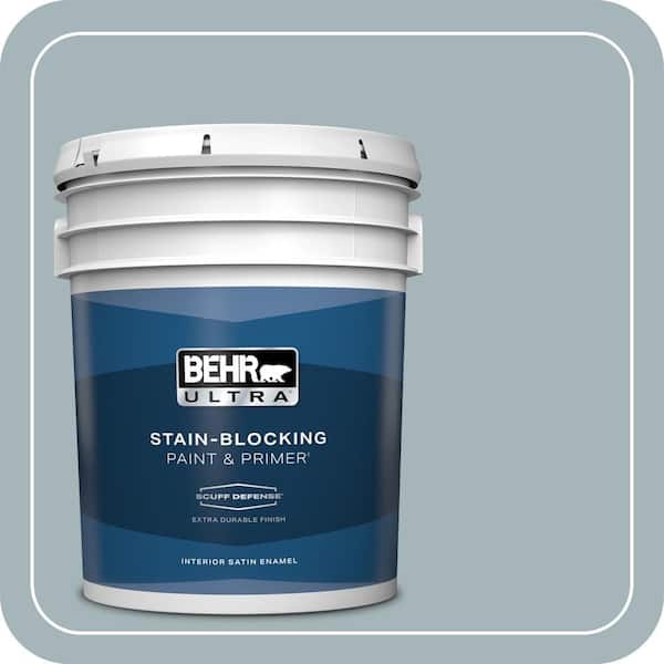 BEHR ULTRA 5 gal. #ECC-22-2 Bay View Extra Durable Satin Enamel Interior Paint & Primer