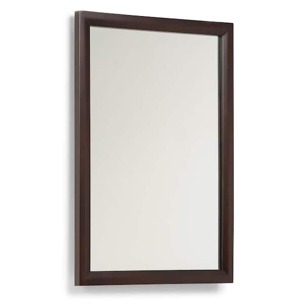 Simpli Home Urban 22 in. W x 30 in. H Framed Rectangular Bathroom Vanity Mirror in Dark espresso stain