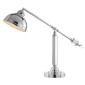 Giselle 22 in. Chrome/Clear Metal and Crystal Task Lamp