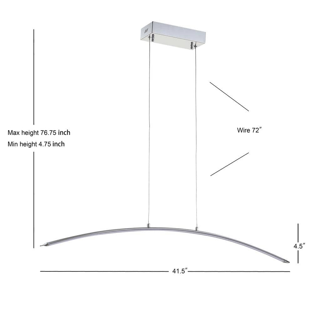 41.5" Chrome Adjustable LED Linear Pendant Light