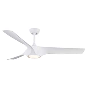 56 in. Integrated LED Indoor White Ceiling Fan Lighting with Remote