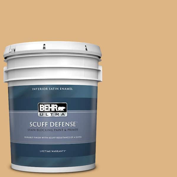 BEHR ULTRA 5 gal. Home Decorators Collection #HDC-CL-18 Cellini Gold Extra Durable Satin Enamel Interior Paint & Primer