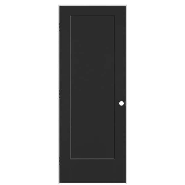 Masonite 30 in. x 80 in. 1-Panel Lincoln Park Right-Hand Solid Core Jet Black Molded Composite Single Prehung Interior Door