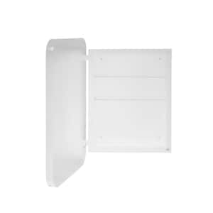 16 in. W x 24 in. H Rectangular Metal Medicine Cabinet with Mirror and Adjustable Shelves in White