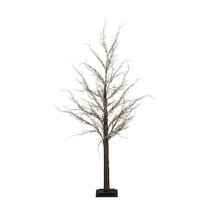 5 ft. Pre-Lit Artificial Twig Tree with 360 Warm White LED Lights